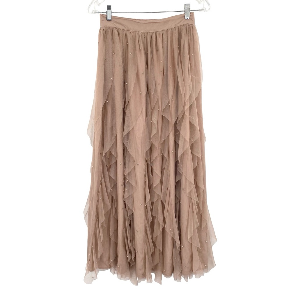 Mia Joy Joyfolie Mauve Tulle Beaded Maxi Skirt Size 14 Fairycore